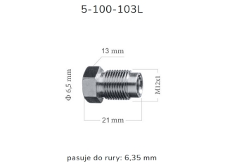 ZL103L - Końcówka przewodu hamulcowego M12x1x6.5 długość 21mm