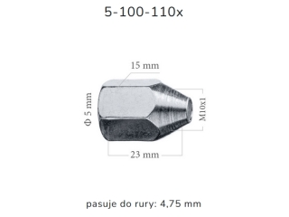 ZL110X - Końcówka przewodu hamulcowego M10x1x5 długość 23mm