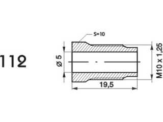 ZL112 - Końcówka przewodu hamulcowego M10x1,25x5 długość 19,5mm