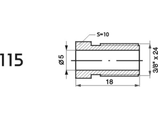 ZL115 - Końcówka przewodu hamulcowego M3/8x24x5 długość 18mm