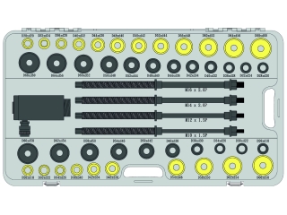 S0000126 - Uniwersalny przyrząd do tulejowania zawieszenia - 57 elementów - hydrauliczny
